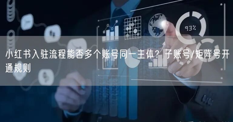小红书入驻流程能否多个账号同一主体？子账号/矩阵号开通规则