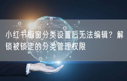 小红书橱窗分类设置后无法编辑？解锁被锁定的分类管理权限