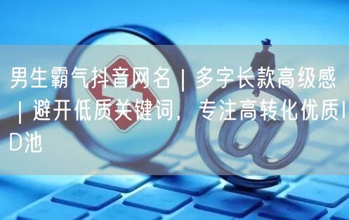 男生霸气抖音网名｜多字长款高级感｜避开低质关键词，专注高转化优质ID池