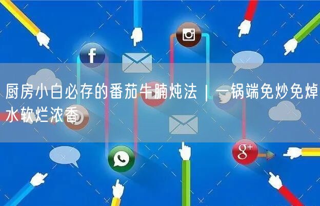 厨房小白必存的番茄牛腩炖法｜一锅端免炒免焯水软烂浓香