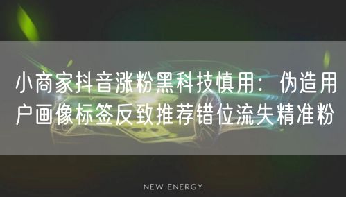 小商家抖音涨粉黑科技慎用:伪造用户画像标签反致推荐错位流失精准粉
