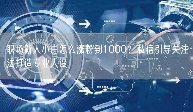 职场新人小白怎么涨粉到1000?私信引导关注法打造专业人设