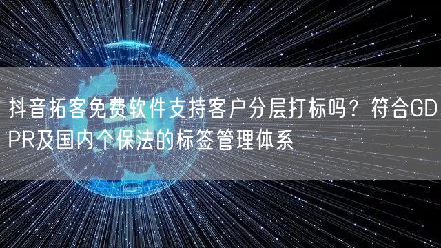 抖音拓客免费软件支持客户分层打标吗？符合GDPR及国内个保法的标签管理体系