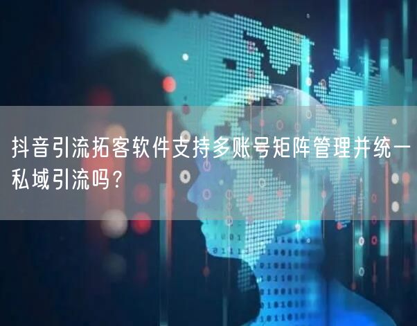抖音引流拓客软件支持多账号矩阵管理并统一私域引流吗？