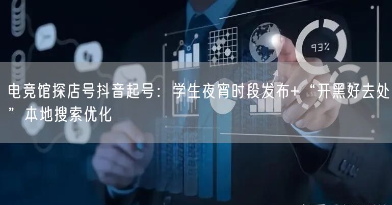 电竞馆探店号抖音起号：学生夜宵时段发布+“开黑好去处”本地搜索优化