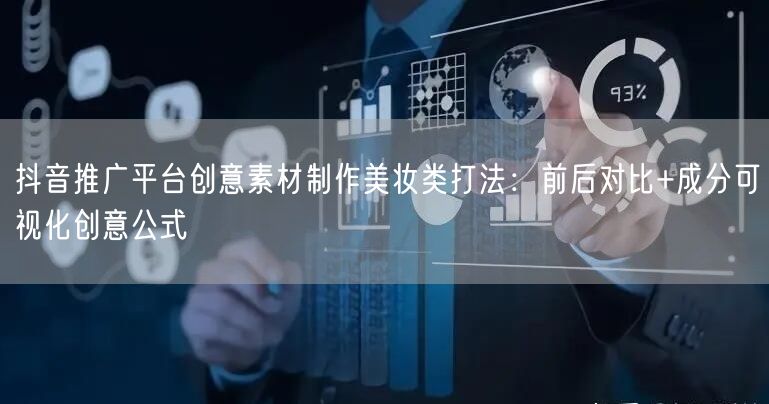 抖音推广平台创意素材制作美妆类打法：前后对比+成分可视化创意公式