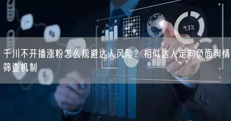 千川不开播涨粉怎么规避达人风险?相似达人定向负面舆情筛查机制