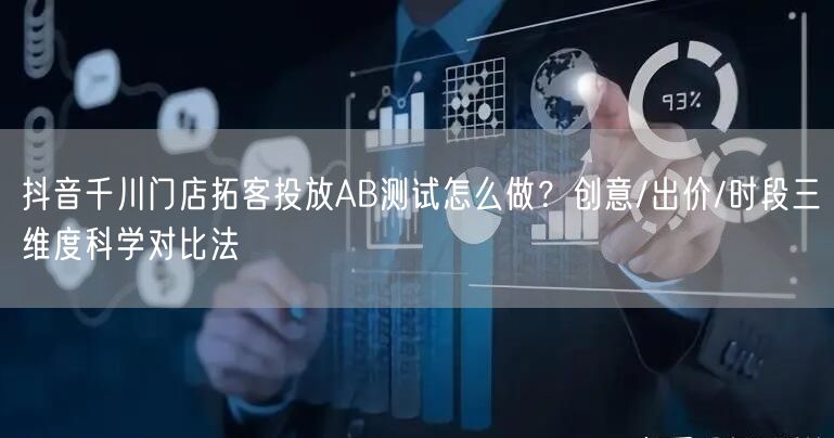 抖音千川门店拓客投放AB测试怎么做？创意/出价/时段三维度科学对比法