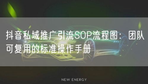抖音私域推广引流SOP流程图:团队可复用的标准操作手册