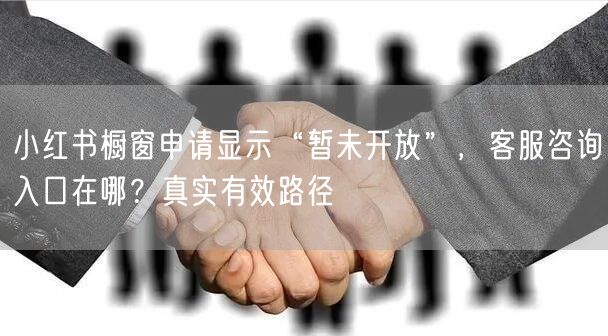 小红书橱窗申请显示“暂未开放”，客服咨询入口在哪？真实有效路径