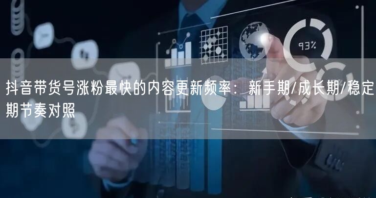抖音带货号涨粉最快的内容更新频率：新手期/成长期/稳定期节奏对照