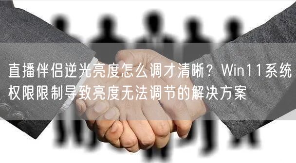 直播伴侣逆光亮度怎么调才清晰?Win11系统权限限制导致亮度无法调节的解决方案